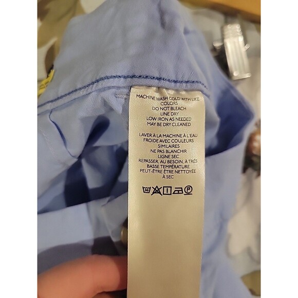 Anthropologie Maeve Collete Pants Wide Leg Cropped Light Blue Sz 29 Casual Linen - Picture 8 of 9